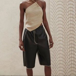 Nanushka Bermuda Faux Leather Shorts